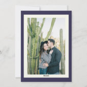 Blue Mid Century Geometric Hanukkah Large Photos Feestdagenkaart (Achterkant)