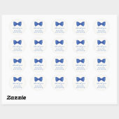 Blue Minimalist Bow Boy Baby shower Bedankt Ronde Sticker (Vel)