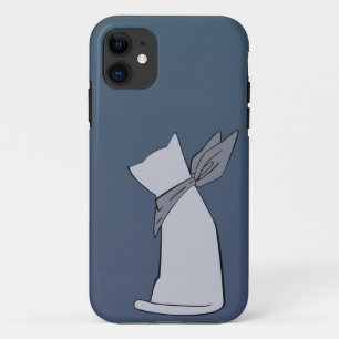 Blue Minimalist Cat iPhone 5 Hoesje