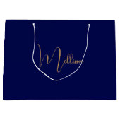 Blue minimalist custom name  groot cadeauzakje (Voorkant)