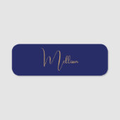 Blue minimalist custom name naamplaatje (Voorkant)