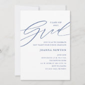 Blue Minimalist Graduation Party Uitnodiging (Voorkant)