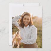 Blue Minimalist Graduation Party Uitnodiging (Achterkant)