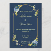 Blue minimalist Muslim wedding invitation Editable (Devant)