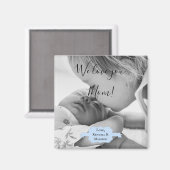 Blue-minimalist Photo Moederdag Magnet Magneet (Voorkant / Achterkant)