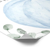 Blue Minimalist Pumpkin Baby shower Drinken Poster (Hoek)