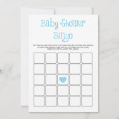 Blue Minimalist Typography Baby shower Bingo Kaart (Voorkant)