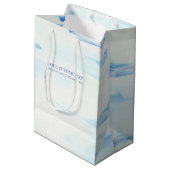 Blue & Mint Abstracte Ocean Art aangepaste tekst Medium Cadeauzakje (Achterkant Gekanteld)
