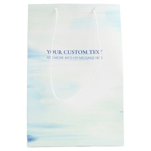 Blue & Mint Abstracte Ocean Art aangepaste tekst Medium Cadeauzakje (Voorkant)