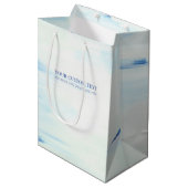 Blue & Mint Abstracte Ocean Art aangepaste tekst Medium Cadeauzakje (Voorkant Gekanteld)