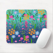 Blue Mint Gradient Garden Flowers ontwerp Muismat (Met muis)