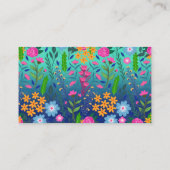 Blue Mint Gradient Garden Flowers ontwerp Visitekaartje (Achterkant)