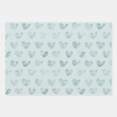 Blue Mint Hearts Inpakpapier Vel (Voorkant 3)