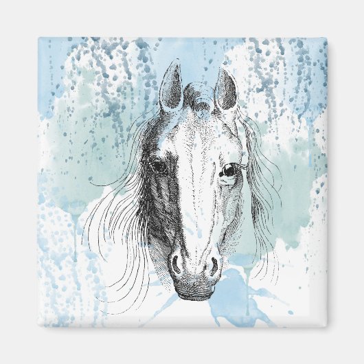 Blue Mint Horse Magneet (Voorkant)