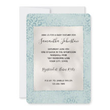 Blue Mint Leopard Print Glitter