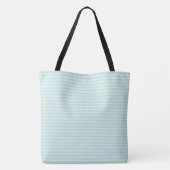 Blue Mint Stripe Classic Monogram Initials Draagtas (Achterkant)