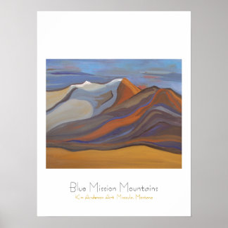 Blue Mission Mountains Poster
