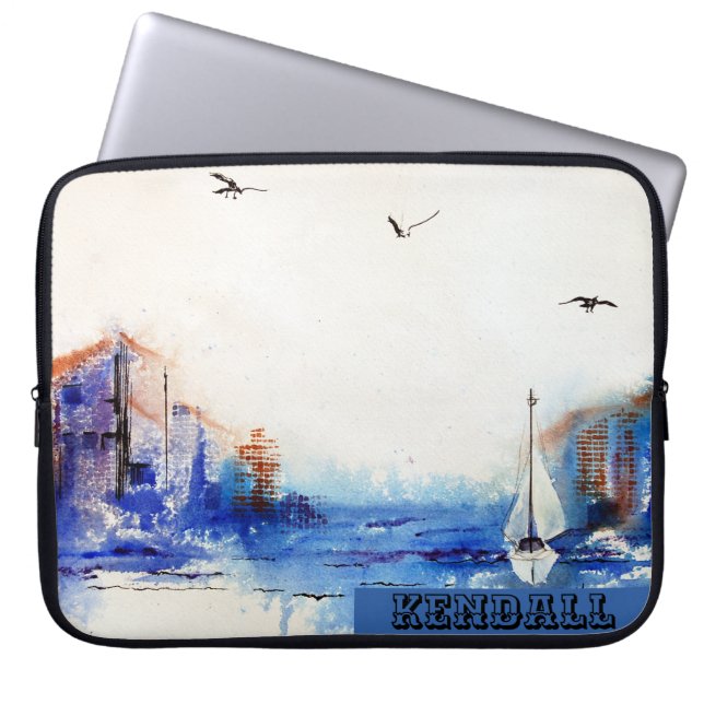 Blue Misty Morning Laptop Sleeve (Voorkant)