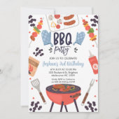 Blue Mitt Boys Bbq Invitation d'anniversaire (Devant)