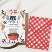 Blue Mitt Boys Bbq Invitation d'anniversaire