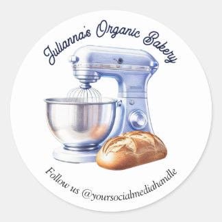 Blue Mixer Bread Bakery Pastry Chef Ronde Sticker
