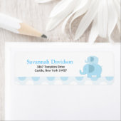 Blue Mod Elephants Custom Address Label (30) (Insitu)