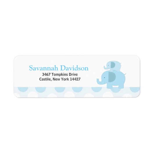 Blue Mod Elephants Custom Address Label (30) (Voorkant)