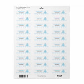 Blue Mod Elephants Custom Address Label (30) (Full Sheet)