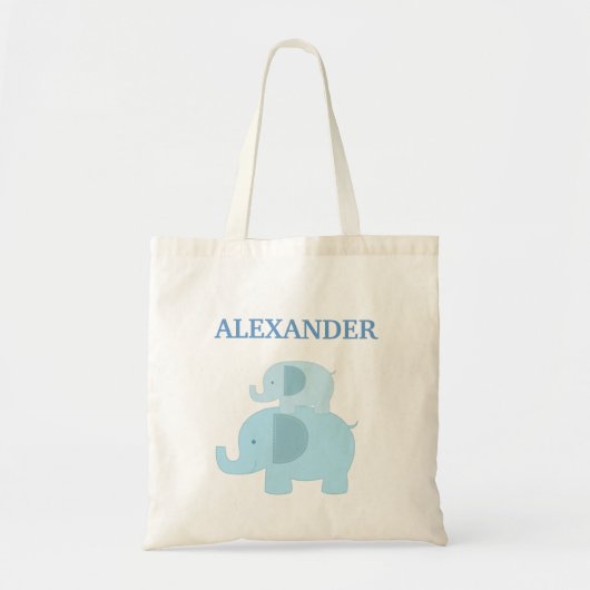 Blue Mod Elephants Diaper Canvas tas - voeg een NA (Voorkant)