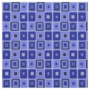 Blue Mod Square Fabric Stof