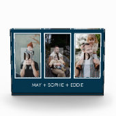 Blue Modern 3 Photos Fête des pères Bloc photo (Devant)