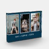 Blue Modern 3 Photos Fête des pères Bloc photo (Gauche)