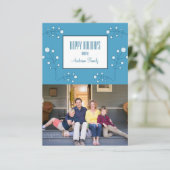 Blue Modern Berry Carte photo de vacances (Debout devant)