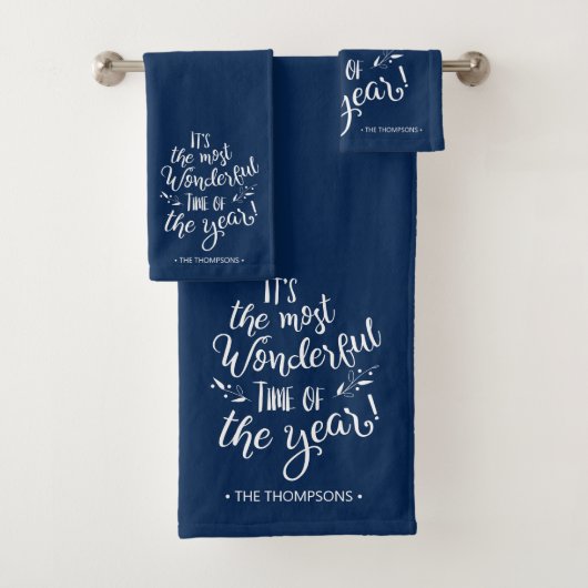 Blue Modern Christmas Typography Personalized (En situation)