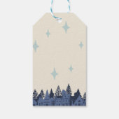 Blue Modern Christmas Village Cadeaulabel (Achterkant)