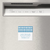 Blue Modern Deco Save the Date Magnet Magneet (Insitu (Vaatwasser))