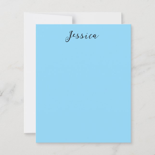 Blue Modern Elegant Plain Simple Professional Name (Voorkant)