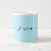 Blue Modern Elegant Plain Simple Professional Name Extra Grote Beker (Voorkant)