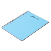 Blue Modern Elegant Plain Simple Professional Name Notitieboek (Linkerzijde)
