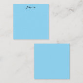 Blue Modern Elegant Plain Simple Professional Name Notitiekaartje (Voorkant / Achterkant)