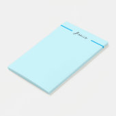 Blue Modern Elegant Plain Simple Professional Name Post-it® Notes (Schuin)
