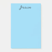 Blue Modern Elegant Plain Simple Professional Name Post-it® Notes (Voorkant)