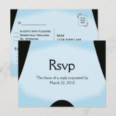 Blue Modern Enregistrer le menu Date RSVP (Devant / Derrière)