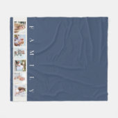 Blue Modern Family 6 Afbeelding Collage Foto Fleece Deken (Voorkant (Horizontaal))