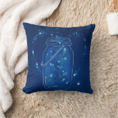 Blue Modern Firefly Love Jar Kussen (Deken)