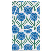 Blue Modern Floral Pattern-White Klein Cadeauzakje (Achterkant)