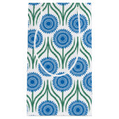 Blue Modern Floral Pattern-White Klein Cadeauzakje (Voorkant)