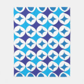 Blue Modern Geometric Fleece Deken (Voorkant)