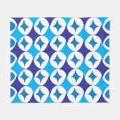 Blue Modern Geometric Fleece Deken (Voorkant (Horizontaal))