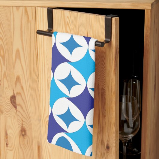 Blue Modern Geometric Theedoek (Derde Gevouwen)
